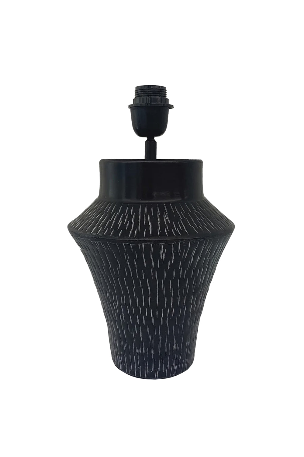 TRIBAL LAMP BASE (B) BLACK/WHITE ALUMINIUM