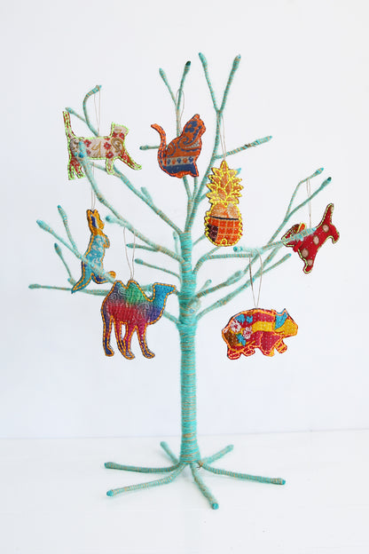 RUBY STAR TRADERS KANTHA DOG CHRISTMAS DECORATION