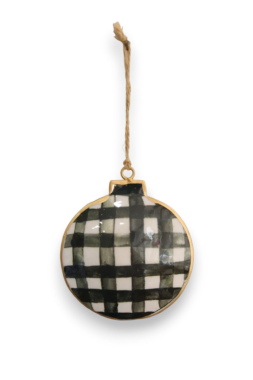 RUBY STAR TRADERS GINGHAM BALL CHRISTMAS DECORATION