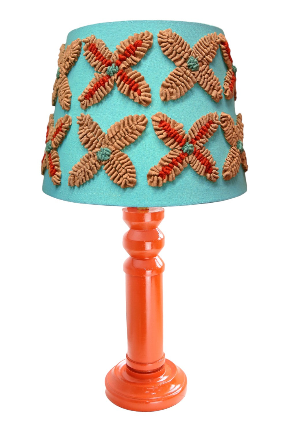 TAPERED SHADE TAHITI BLUE MULTI COLOUR HAND EMBROIDERED