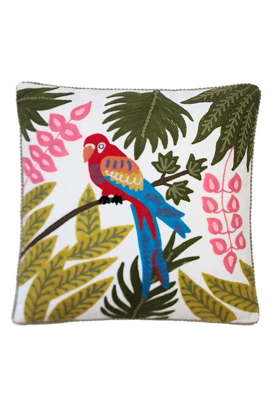 RUBY STAR TRADERS PARROT CUSHION MULTICOLOUR  COTTON