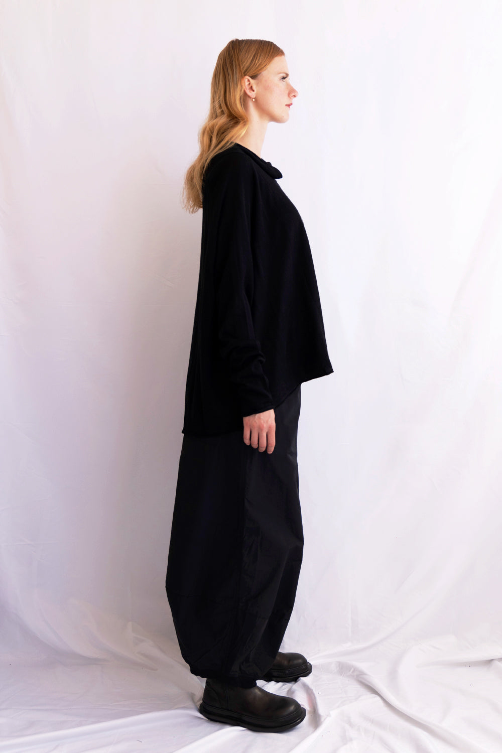 RUNDHOLZ BLACK LABEL BLACK KNIT OVERSIZED JUMPER