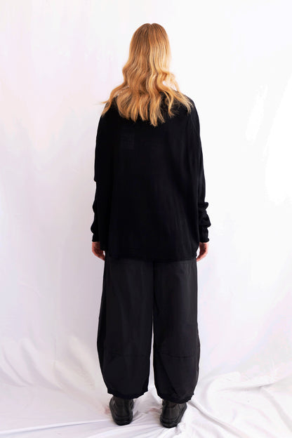 RUNDHOLZ BLACK LABEL BLACK KNIT OVERSIZED JUMPER