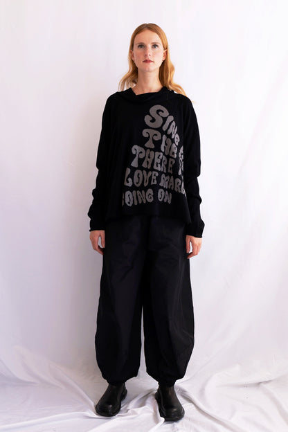 RUNDHOLZ BLACK LABEL BLACK KNIT OVERSIZED JUMPER