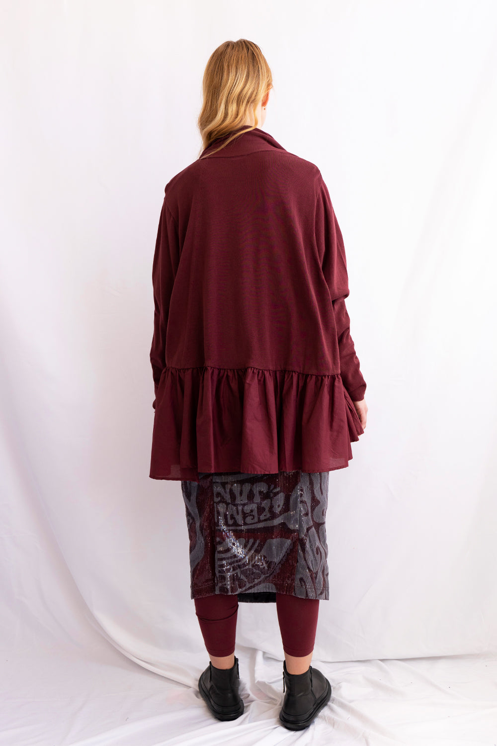 RUNDHOLZ BLACK LABEL WINE CARDIGAN