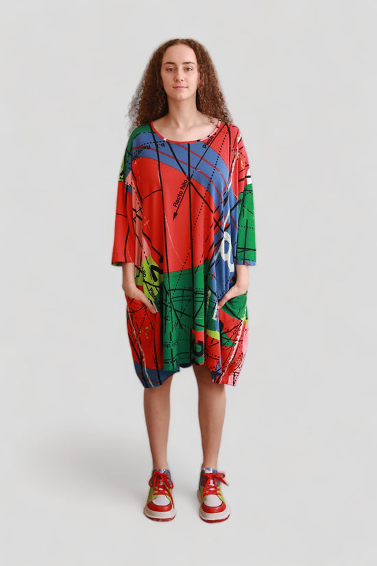 RUNDHOLZ BLACK LABEL MULTI COLOUR PRINT RELAXED DRESS OS