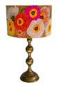 RUBY STAR TRADERS DRUM LAMPSHADE POPPIES VELVET GOLD