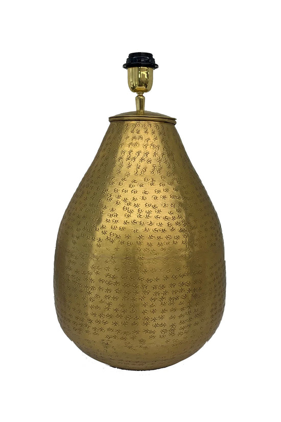 RUBY STAR TRADERS GOLD PLATED BRASS LAMP BASE TEARDROP GOLD