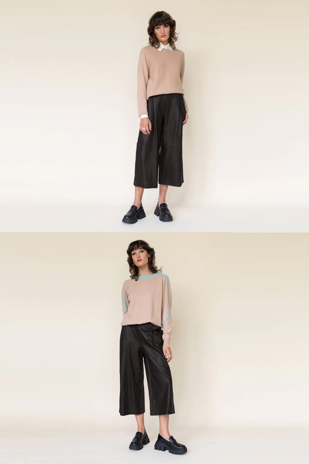 SABATINI LEATHER CULOTTE BLACK