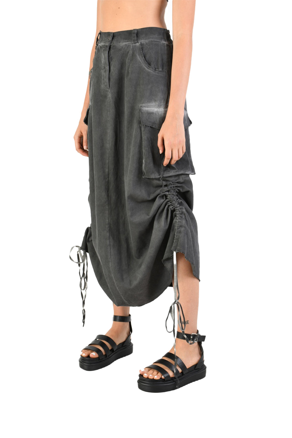 SANCTAMUERTE CARGO SKIRT GREY