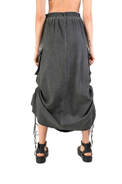 SANCTAMUERTE CARGO SKIRT GREY