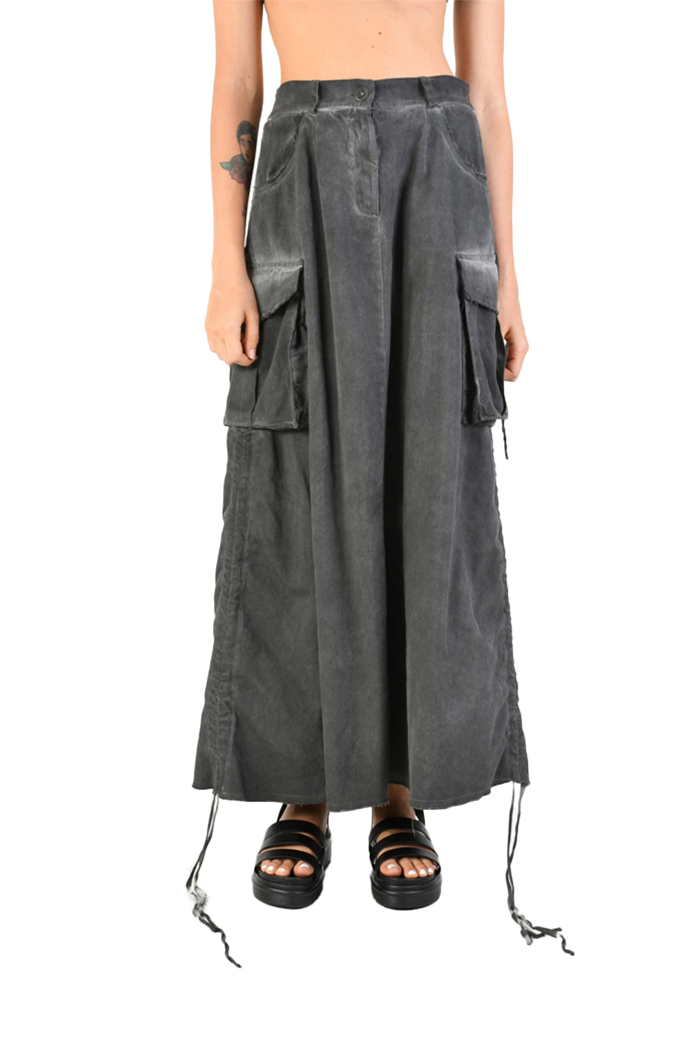 SANCTAMUERTE CARGO SKIRT GREY