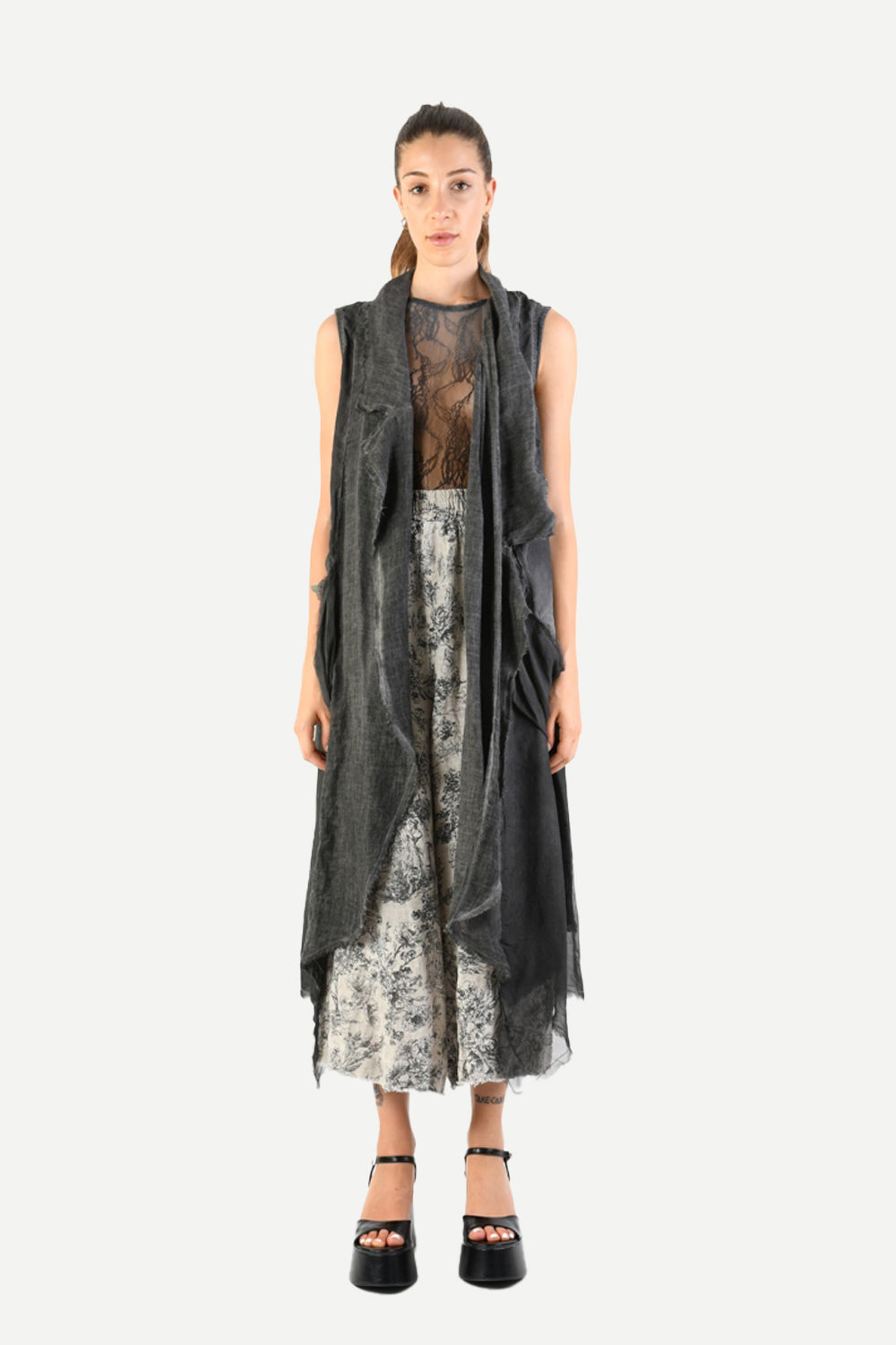 SANCTAMUERTE ASYMMETRIC GILET GREY