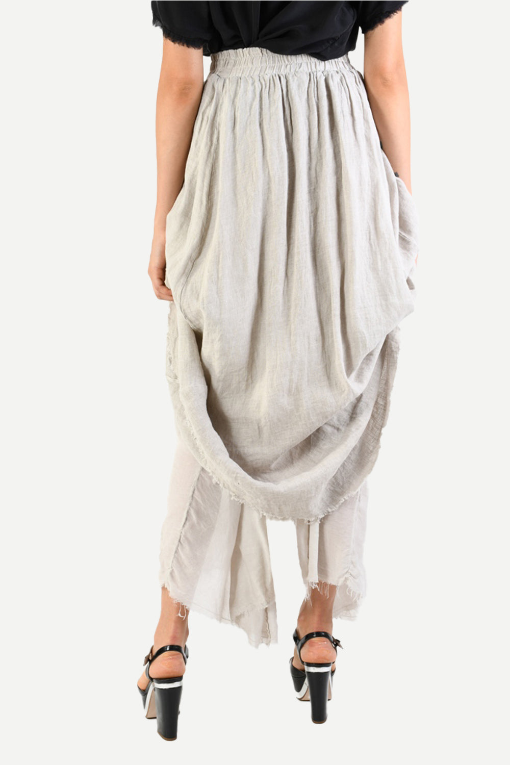 SANCTAMUERTE ADJUSTABLE LINEN SKIRT DESERT