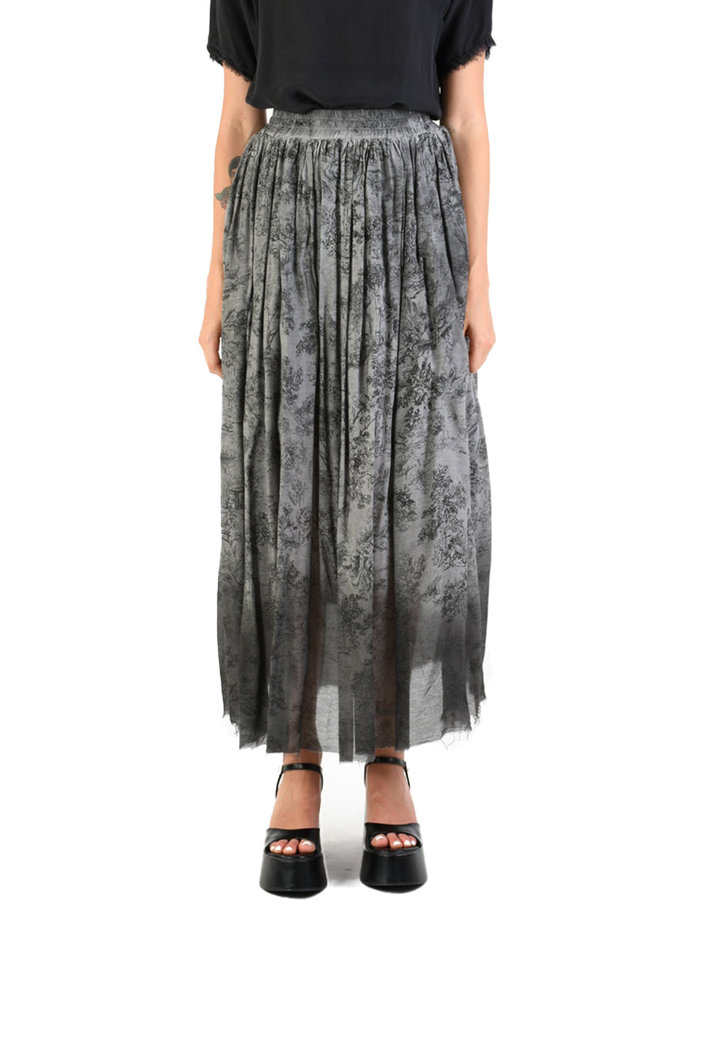 SANCTAMUERTE SKIRT GREY