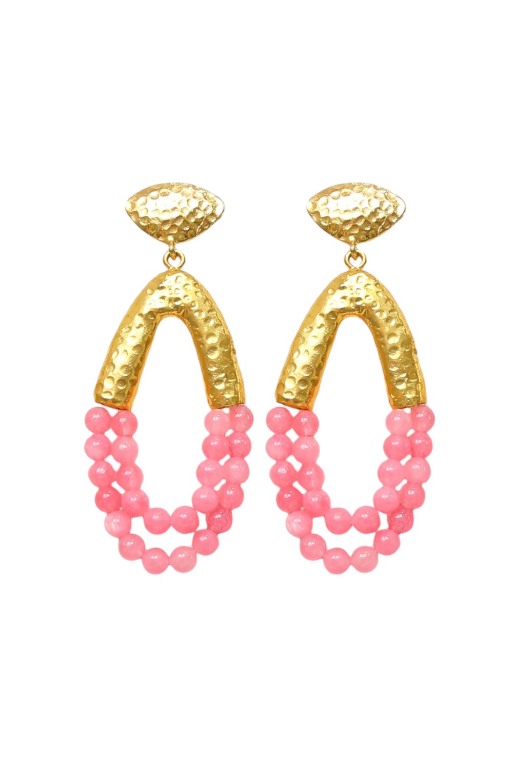 SECRETLY POSH LARGE PINK STONE EARRINGS