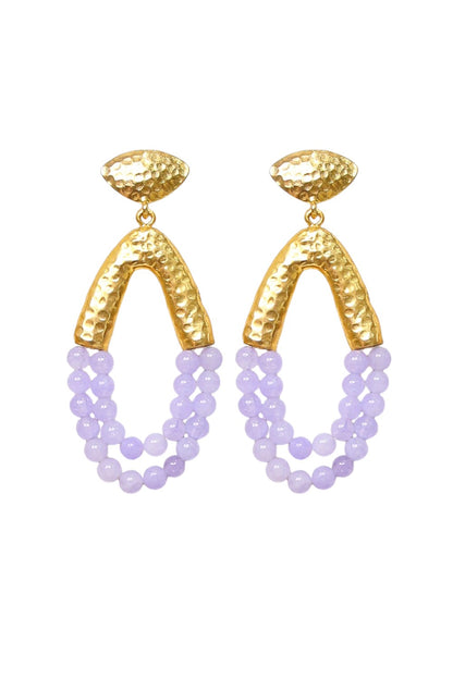 SECRETLY POSH LARGE LILAC STONE EARRINGS