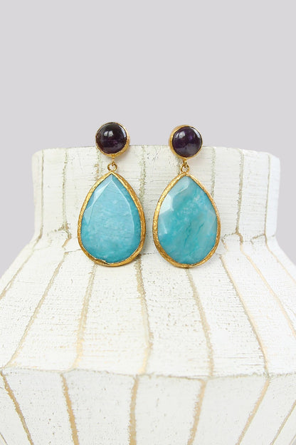 SECRETLY POSH TURQUOISE STONE EARRINGS