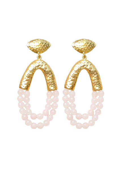 SECRETLY POSH LARGE BLUSH STONE EARRINGS