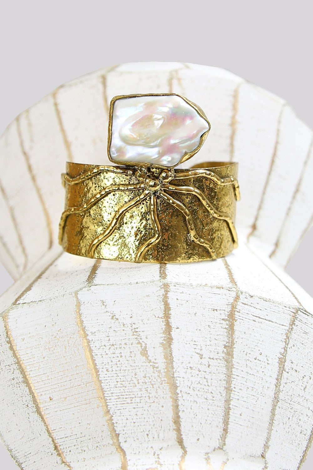 SECRETLY POSH GOLD CUFF W/ PEARL STONE