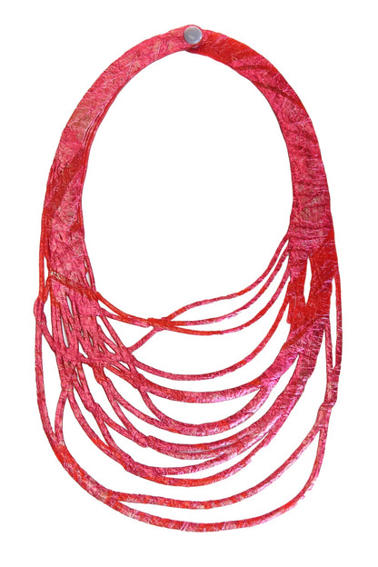 Si Sabato Isabel Illusion Red Magenta Necklace