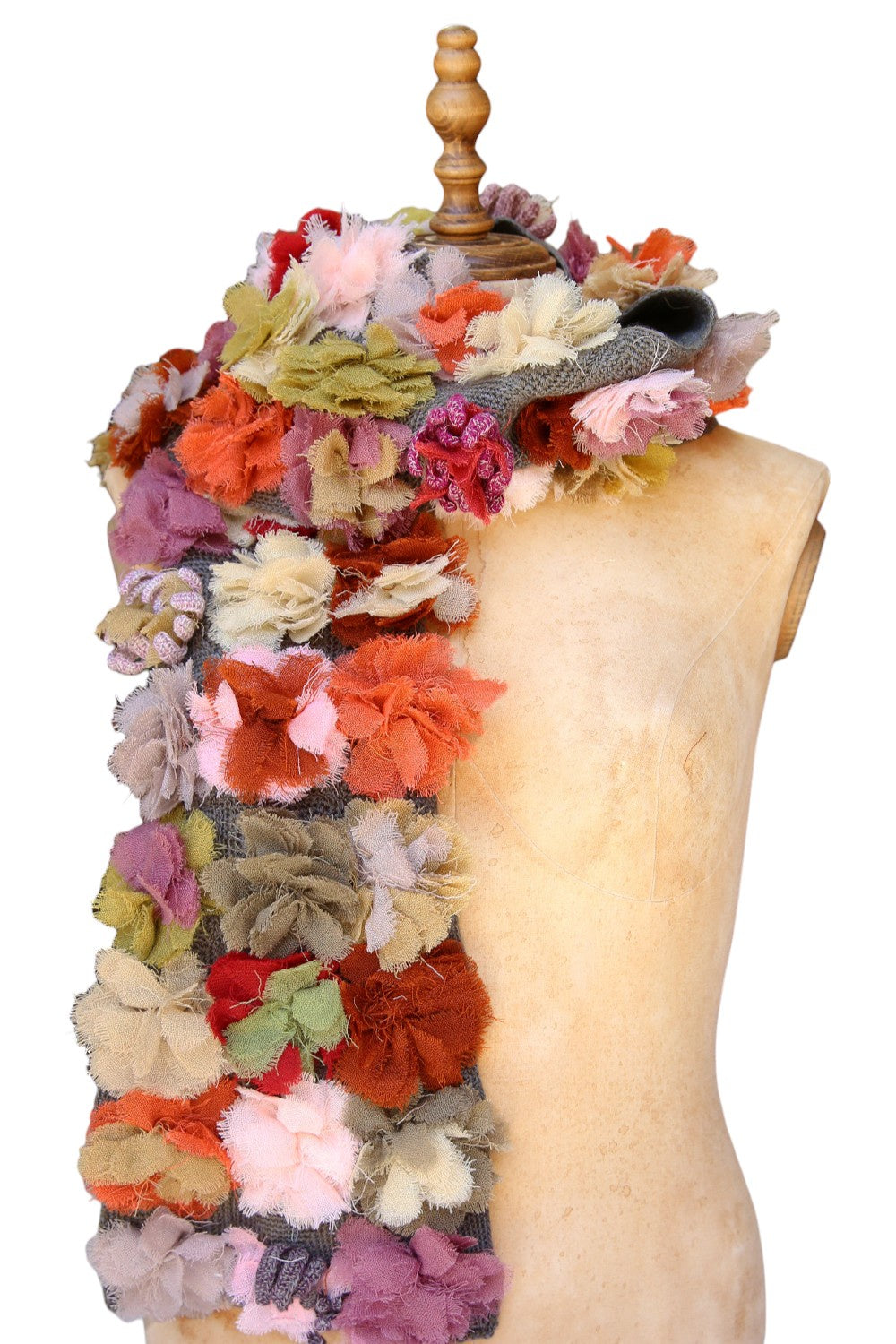 Sophie Digard Spring Break Crochet Scarf Olive