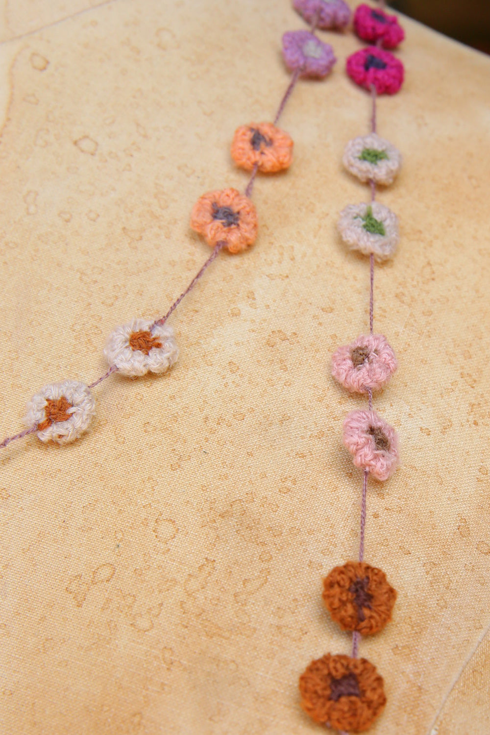 Sophie Digard Crocheted Necklace Multi Flowers