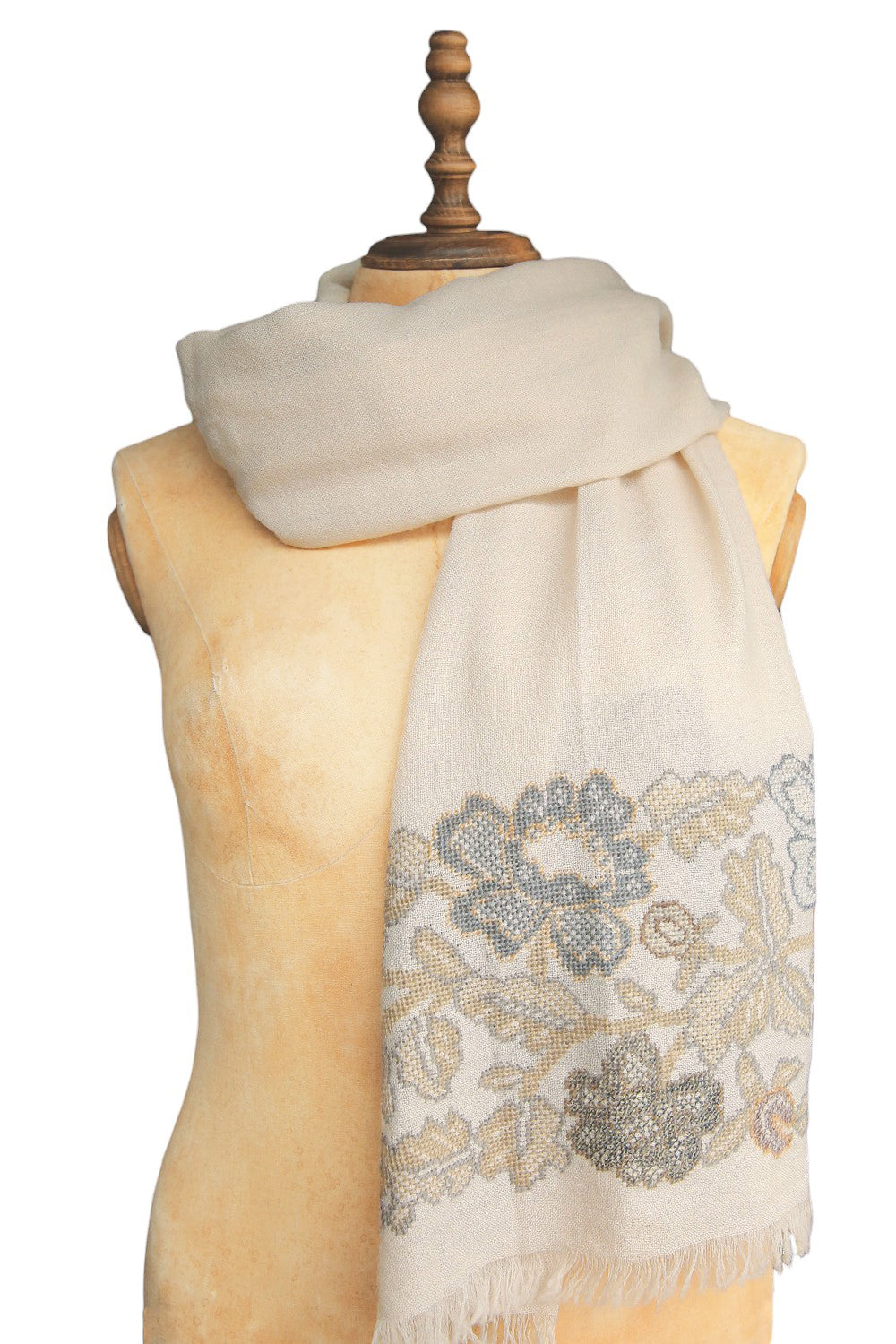 SOPHIE DIGARD MR STONY EMBROIDERED WOOL STOLE