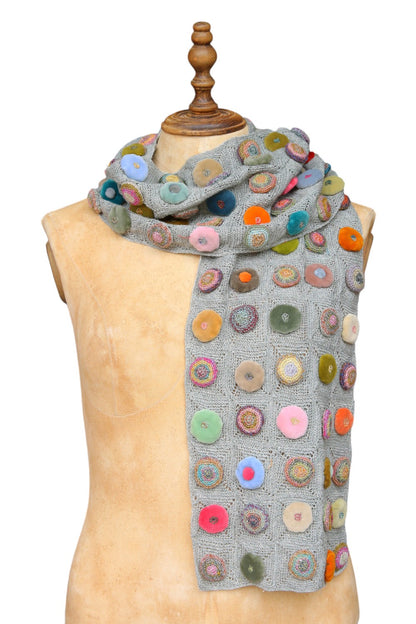 Sophie Digard Paint Sage Crotched Linen Scarf