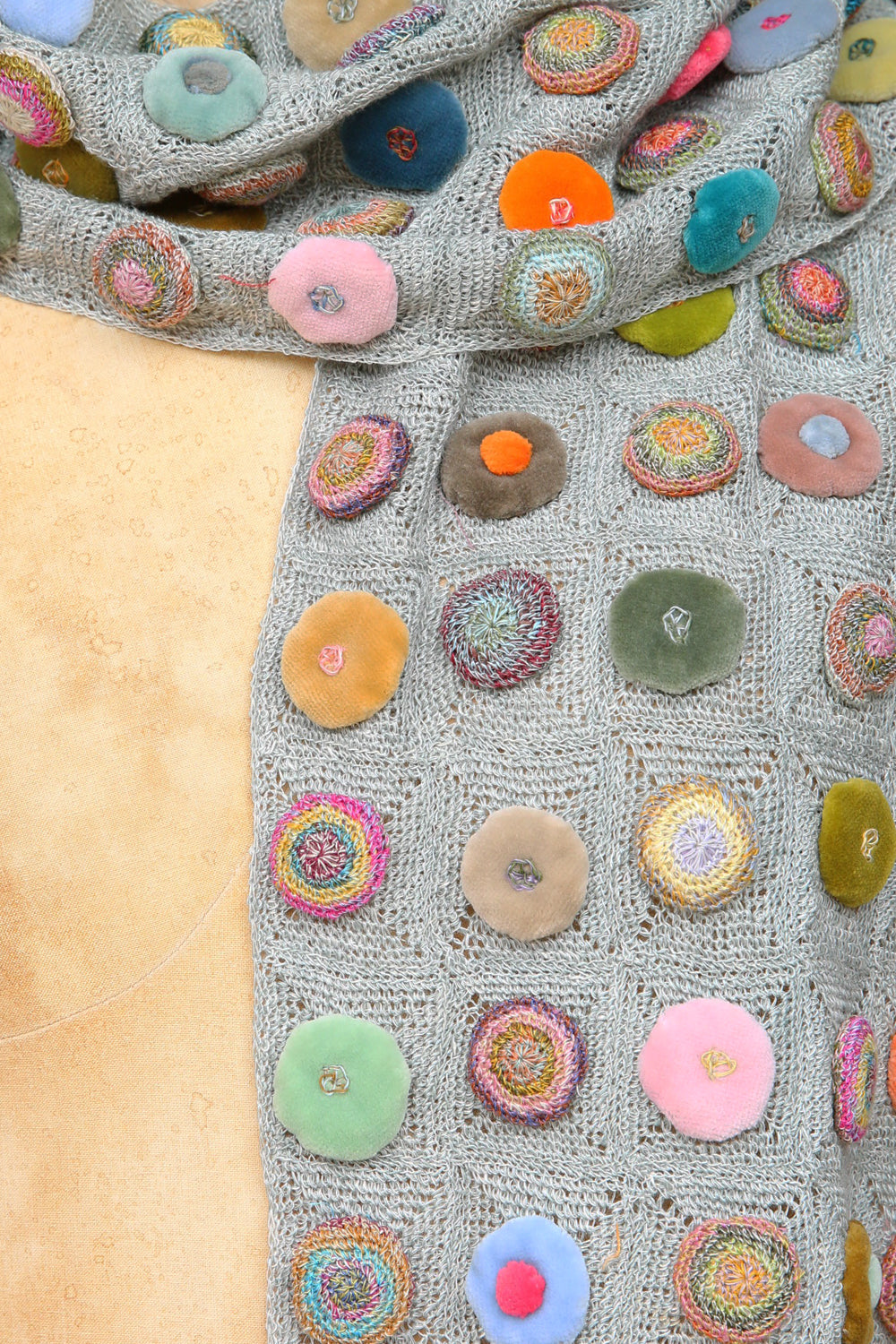 Sophie Digard Paint Sage Crotched Linen Scarf