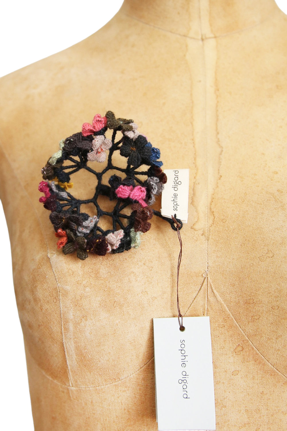 SOPHIE DIGARD NOIR FLORAL BROOCH MULTI