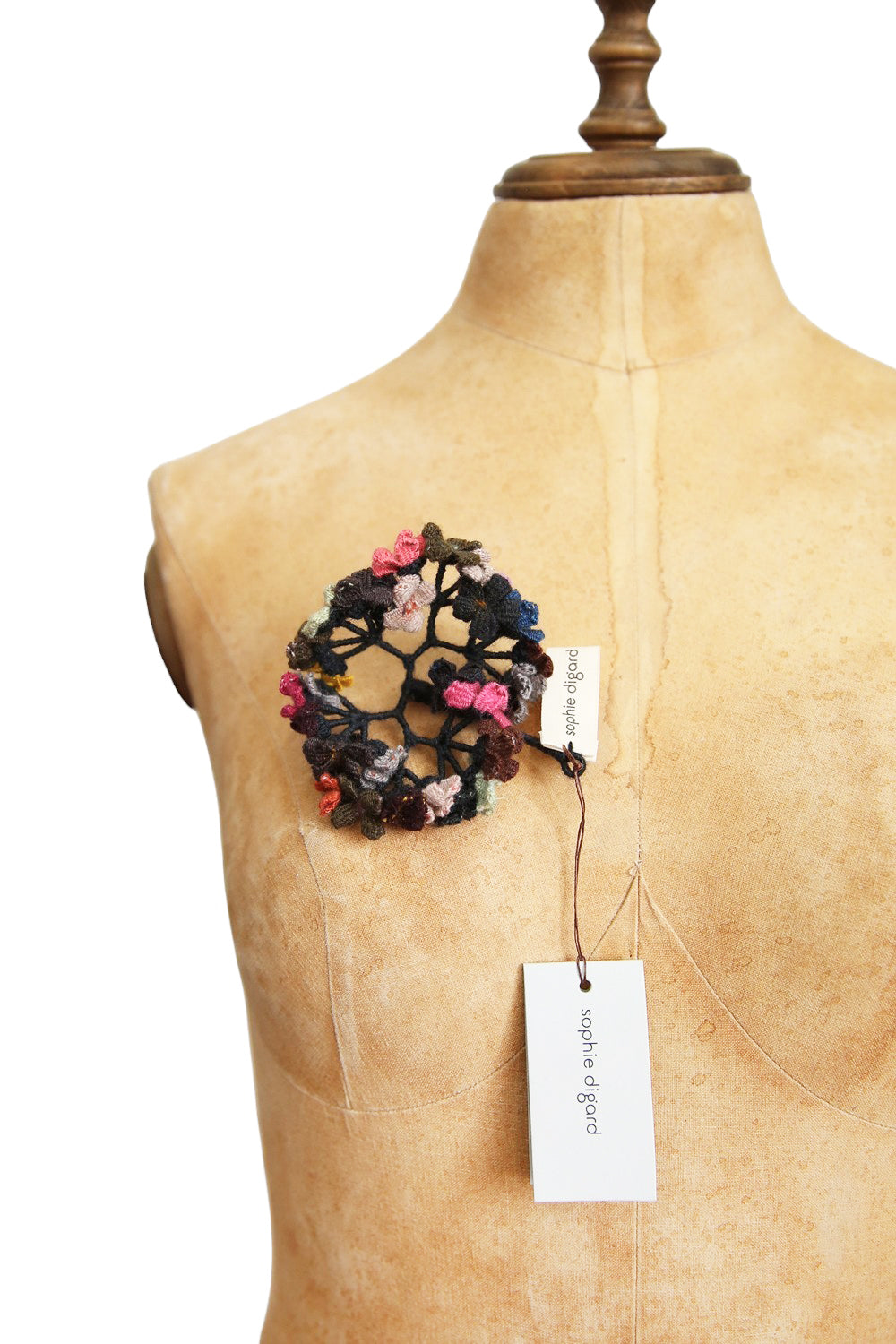 SOPHIE DIGARD NOIR FLORAL BROOCH MULTI