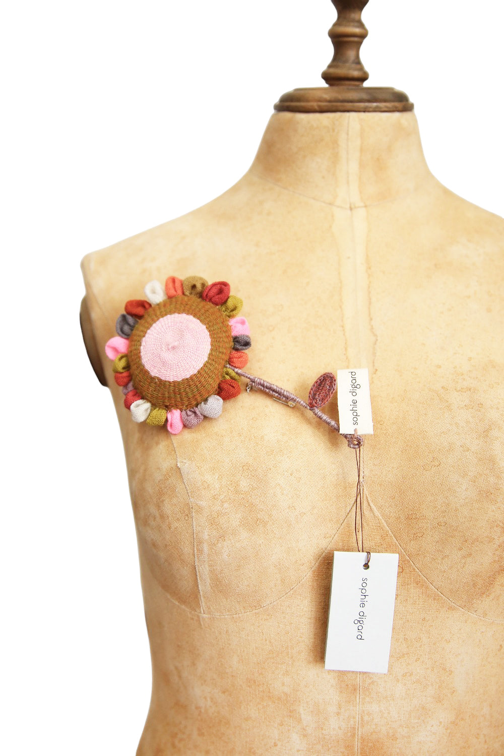 SOPHIE DIGARD OLIVE FLORAL MULTI BROOCH