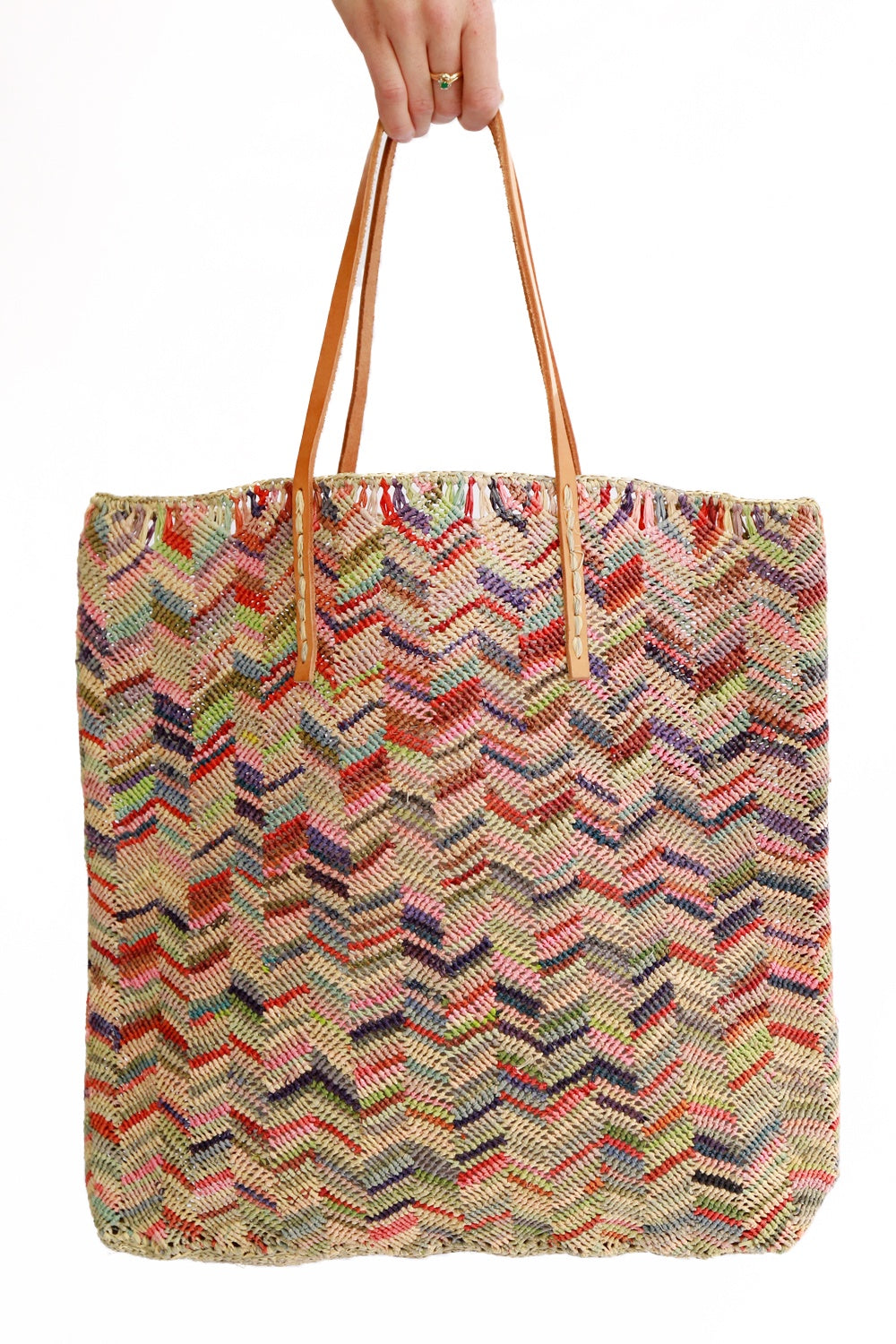 Sophie Digard Raffia Bag Gui Multi Chevron