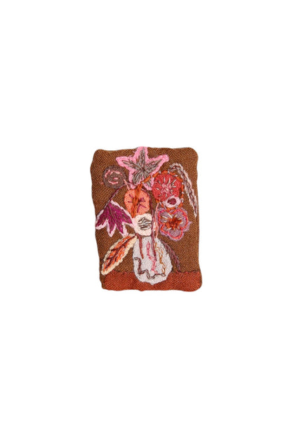 SOPHIE DIGARD SAURA RECTANGULAR BROOCH COFFEE