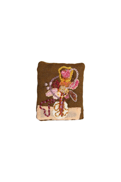 SOPHIE DIGARD BALGA RECTANGULAR BROOCH KHAKI
