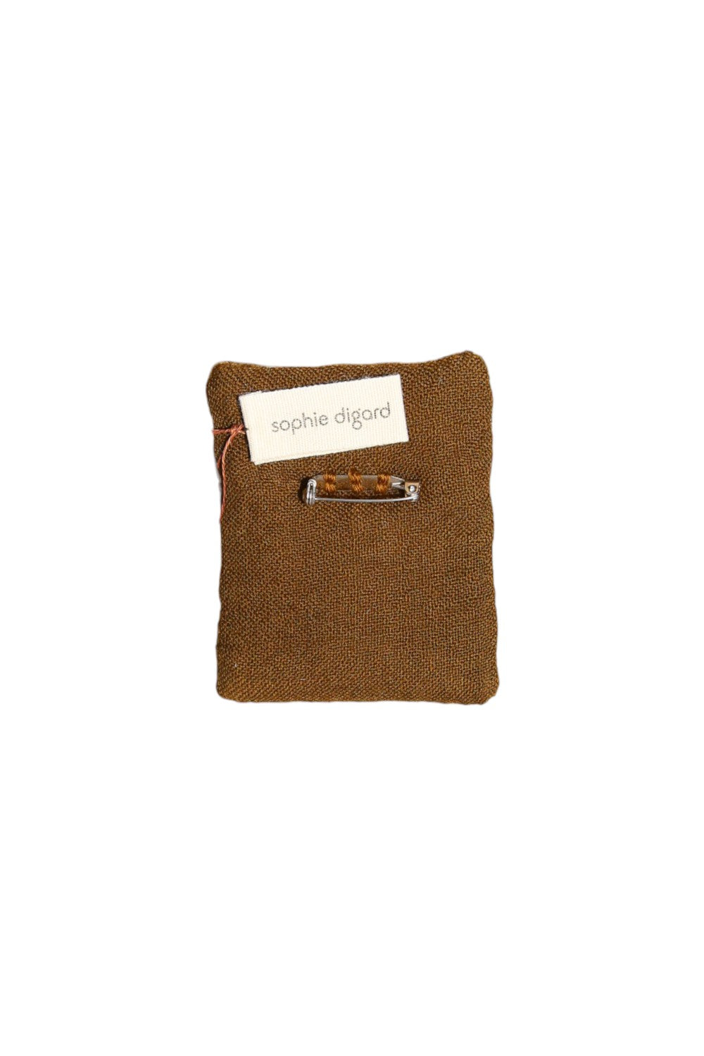 SOPHIE DIGARD BALGA RECTANGULAR BROOCH KHAKI