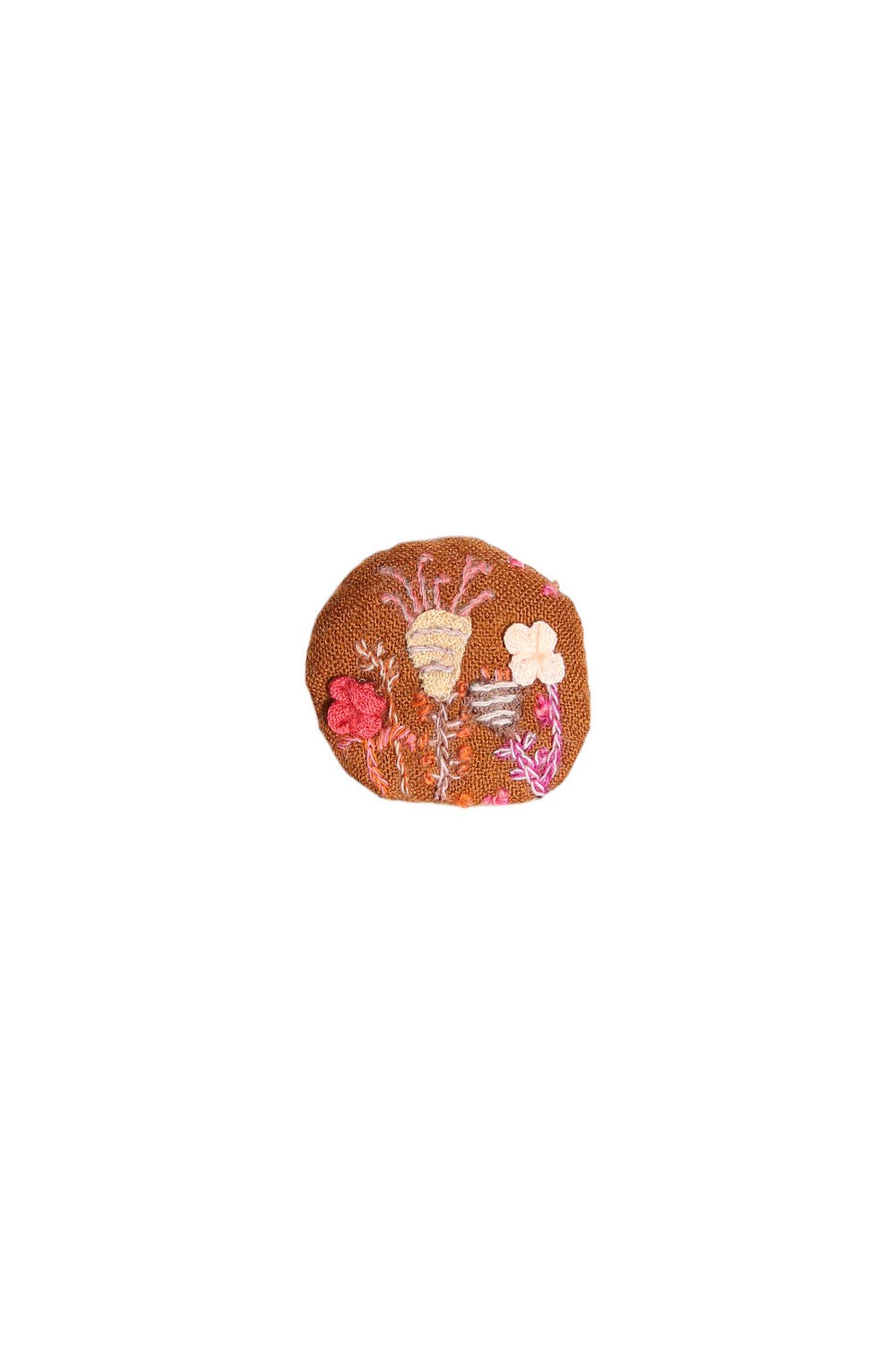 SOPHIE DIGARD QUOTIDIEN ROUND BROOCH COFFEE