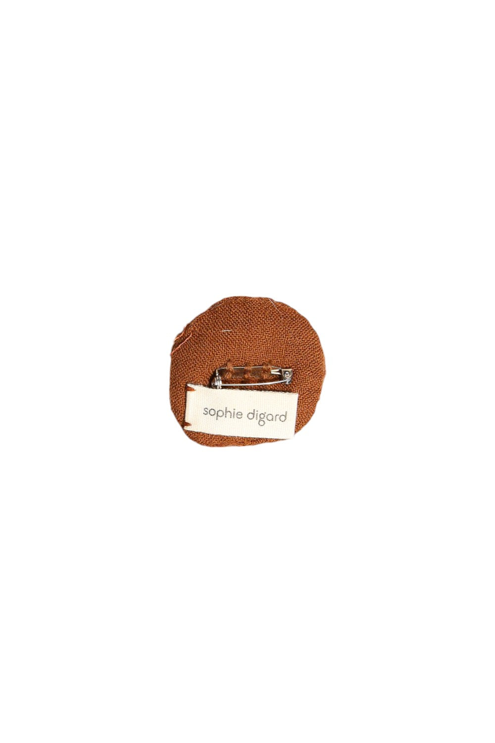 SOPHIE DIGARD QUOTIDIEN ROUND BROOCH COFFEE