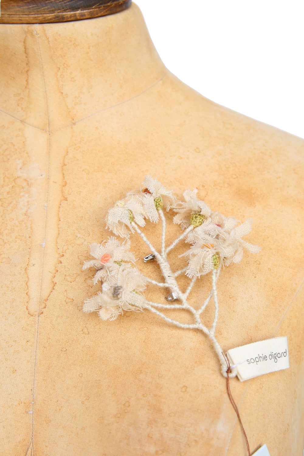 Sophie Digard Camo Floral Brooch Seasame