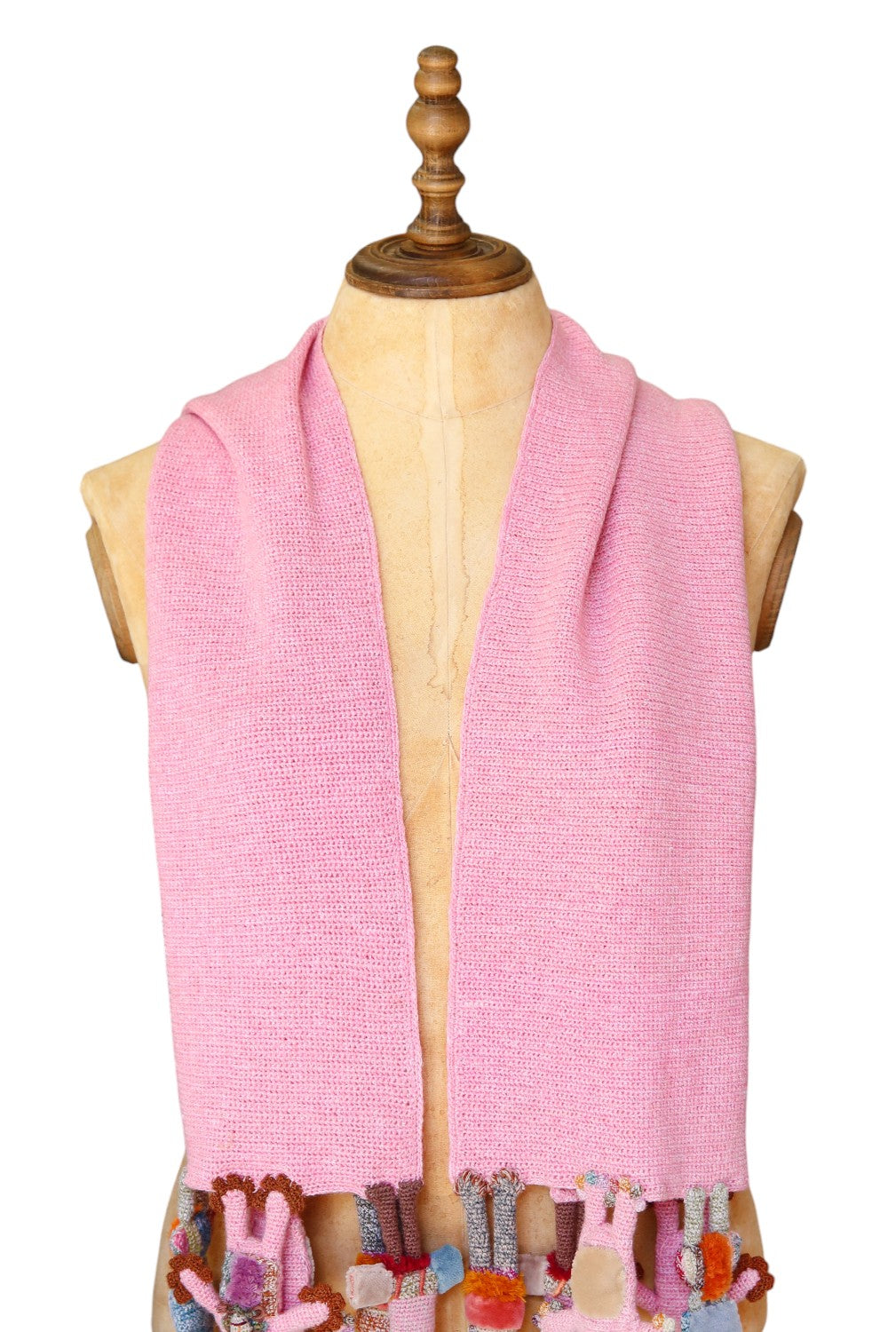 SOPHIE DIGARD GUS &amp; CO CROCHET SCARF PINK