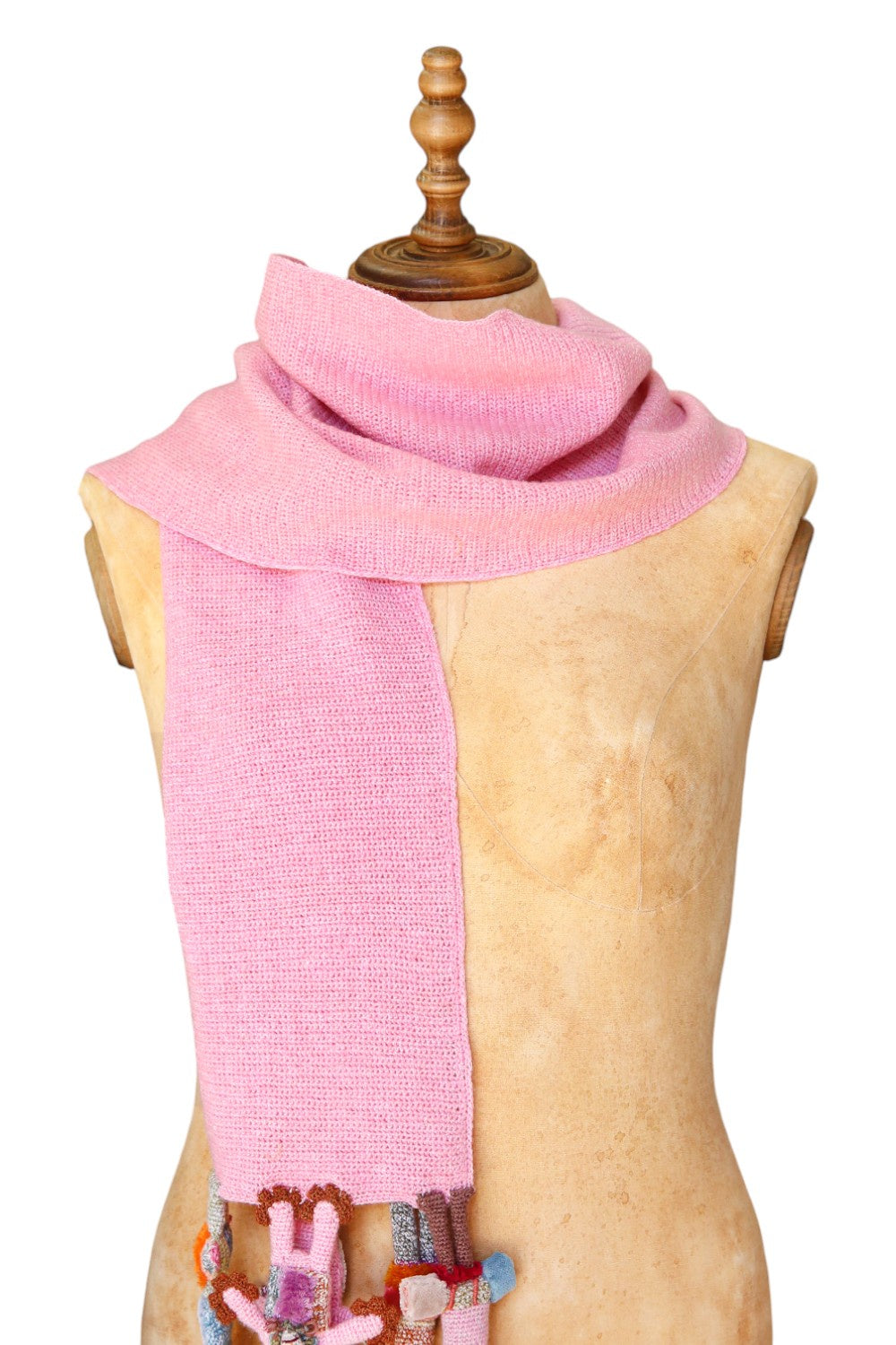 SOPHIE DIGARD GUS &amp; CO CROCHET SCARF PINK
