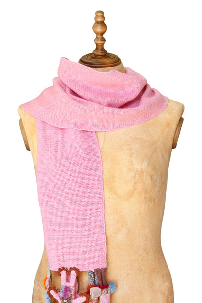 SOPHIE DIGARD GUS &amp; CO CROCHET SCARF PINK