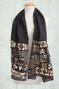 SOPHIE DIGARD PATCH SLATE LINEN SCARF