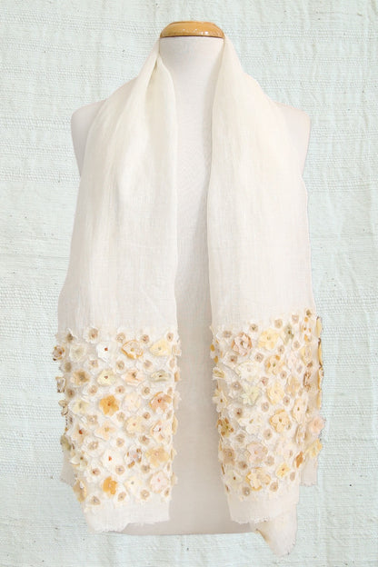 SOPHIE DIGARD LISELOTTE LINEN SCARF IVORY