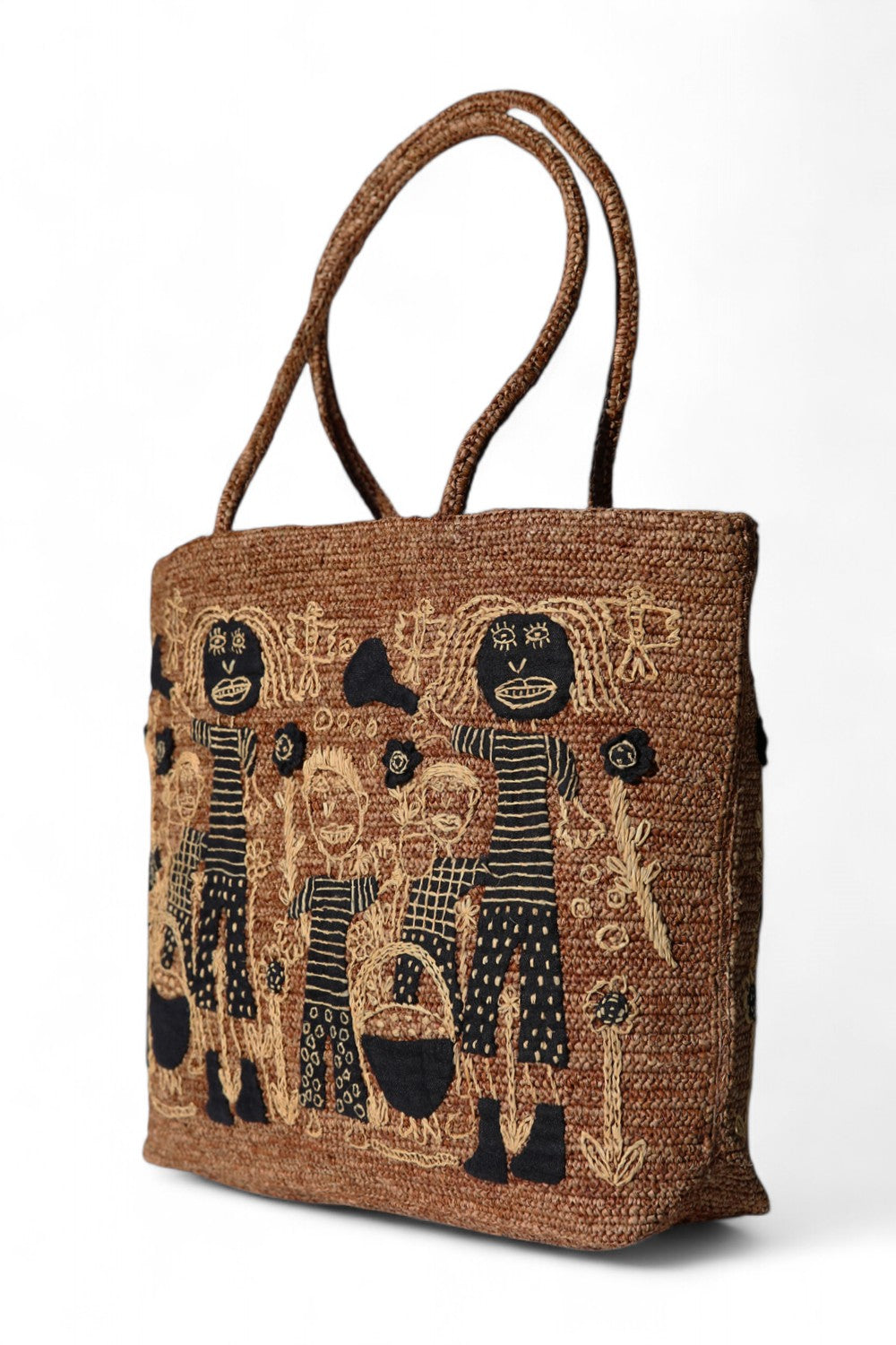 Sophie Digard Garden Family Crochet Raffia Bag Flax