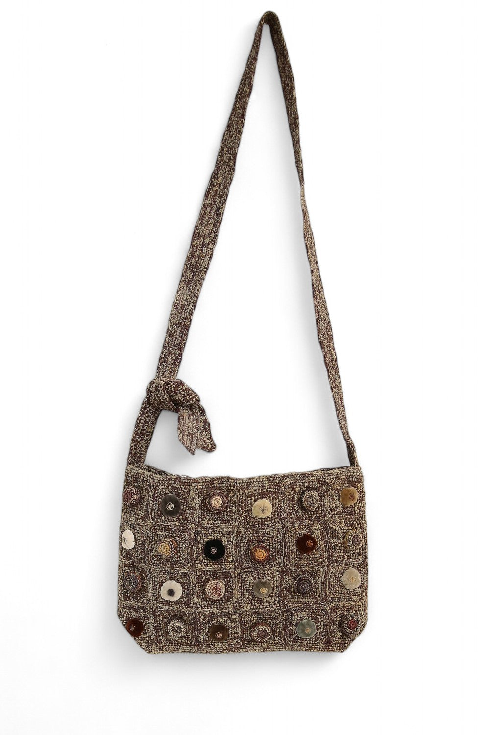 SOPHIE DIGARD CROCHETED RAFFIA BAG VELVET SPOT MULTI