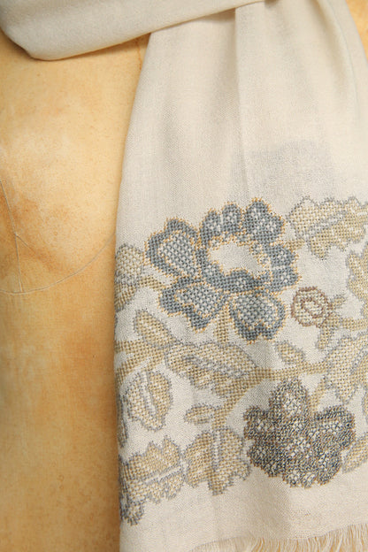 SOPHIE DIGARD MR STONY EMBROIDERED WOOL STOLE