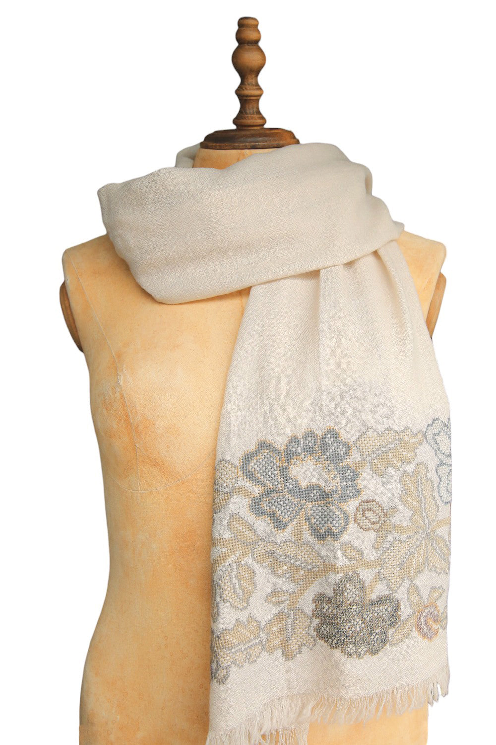 SOPHIE DIGARD MR STONY EMBROIDERED WOOL STOLE