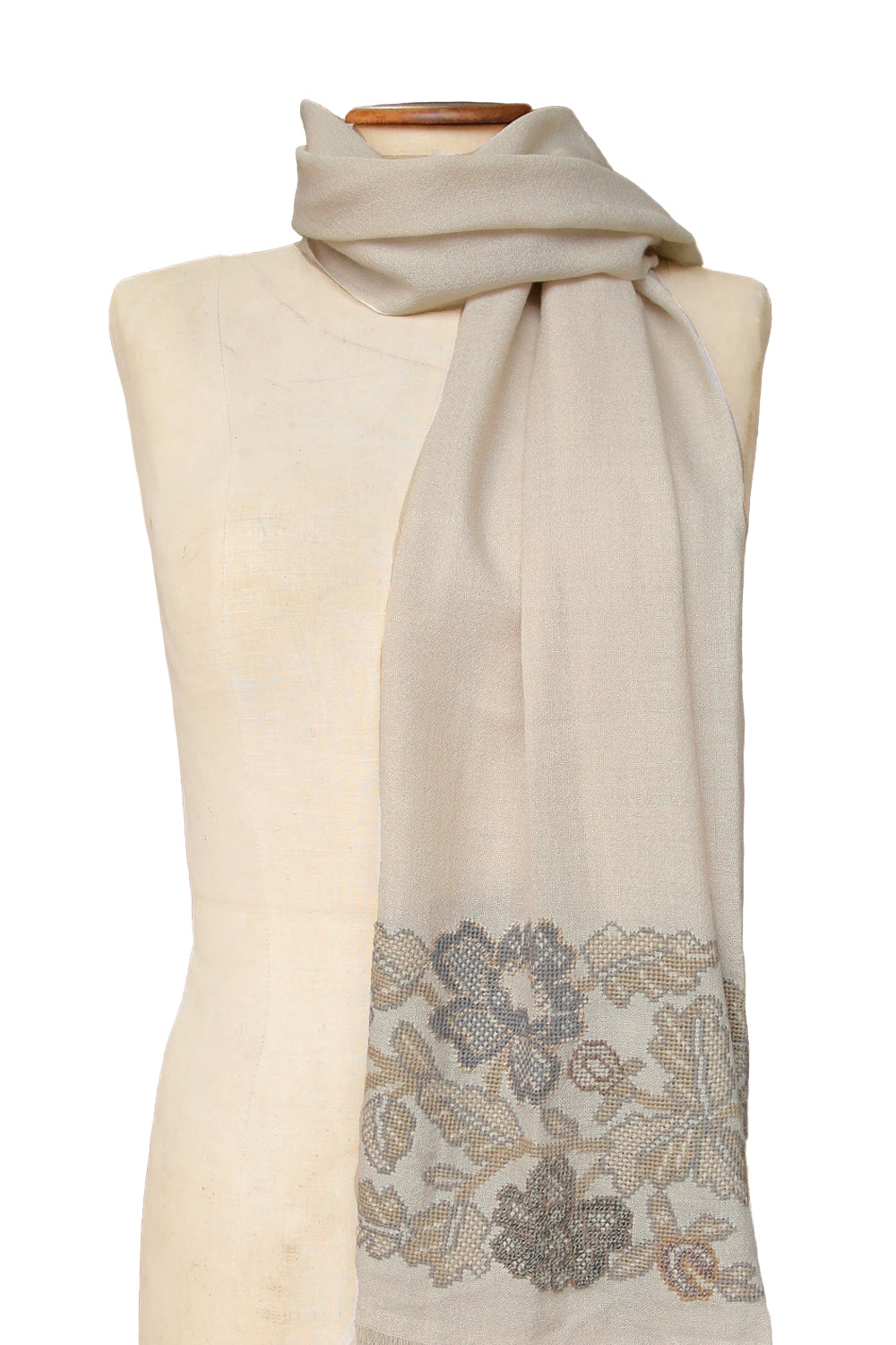 SOPHIE DIGARD MR STONY EMBROIDERED WOOL STOLE